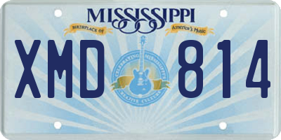 MS license plate XMD814