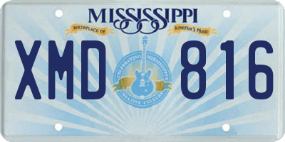 MS license plate XMD816