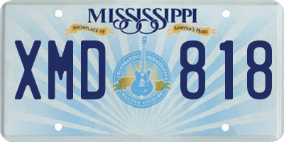 MS license plate XMD818