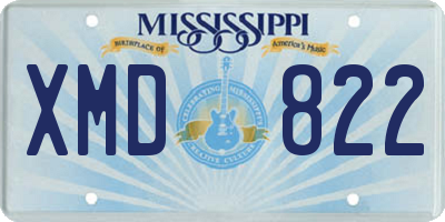 MS license plate XMD822