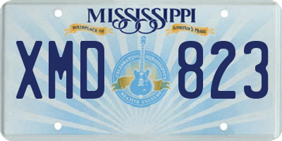 MS license plate XMD823