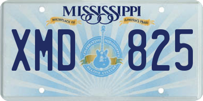 MS license plate XMD825