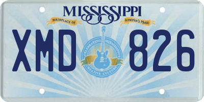 MS license plate XMD826