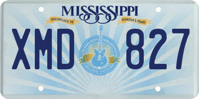 MS license plate XMD827