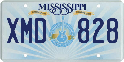 MS license plate XMD828