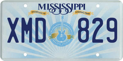 MS license plate XMD829