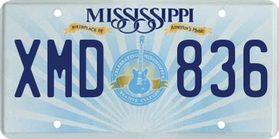 MS license plate XMD836