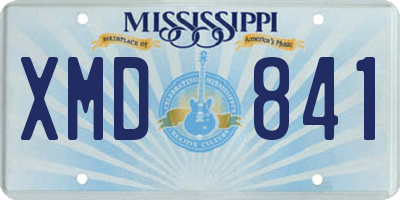 MS license plate XMD841