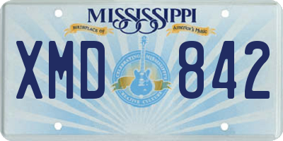 MS license plate XMD842