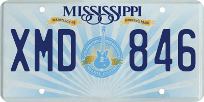 MS license plate XMD846