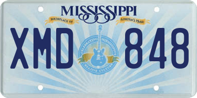 MS license plate XMD848