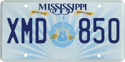 MS license plate XMD850