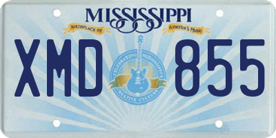 MS license plate XMD855