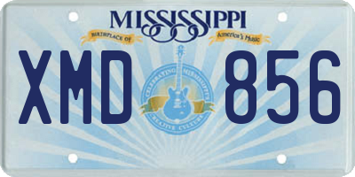 MS license plate XMD856