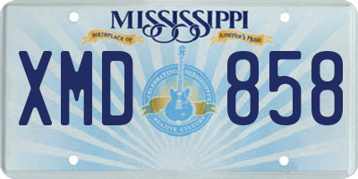 MS license plate XMD858