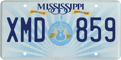 MS license plate XMD859
