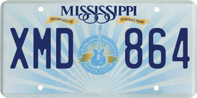 MS license plate XMD864