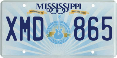 MS license plate XMD865