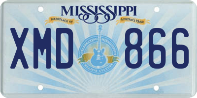 MS license plate XMD866