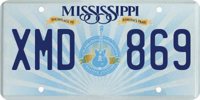 MS license plate XMD869