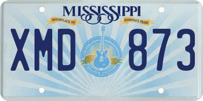 MS license plate XMD873