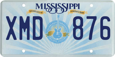MS license plate XMD876