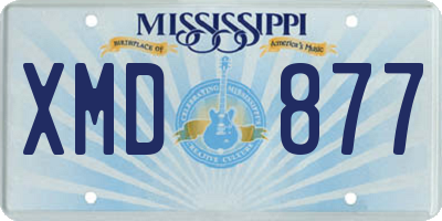 MS license plate XMD877