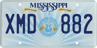 MS license plate XMD882