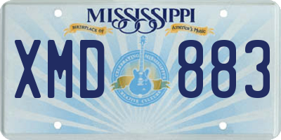 MS license plate XMD883