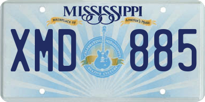 MS license plate XMD885