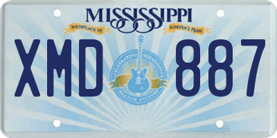 MS license plate XMD887