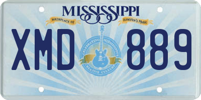 MS license plate XMD889