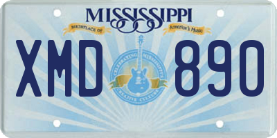 MS license plate XMD890