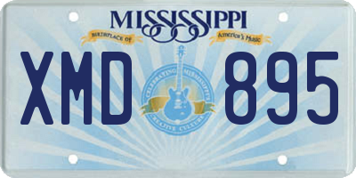 MS license plate XMD895