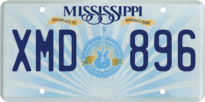 MS license plate XMD896