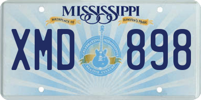 MS license plate XMD898