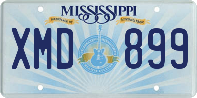 MS license plate XMD899