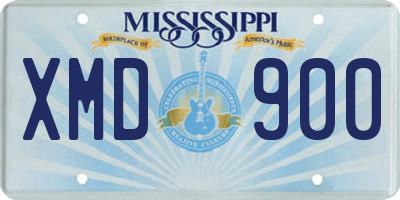 MS license plate XMD900