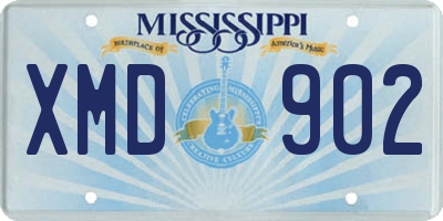 MS license plate XMD902