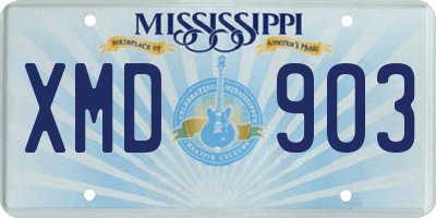 MS license plate XMD903