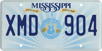 MS license plate XMD904