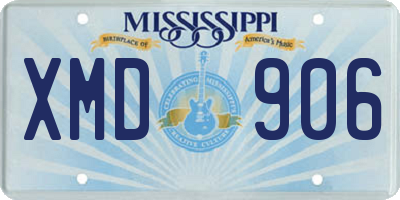 MS license plate XMD906