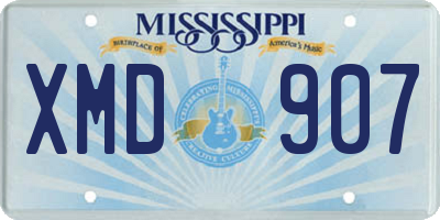 MS license plate XMD907