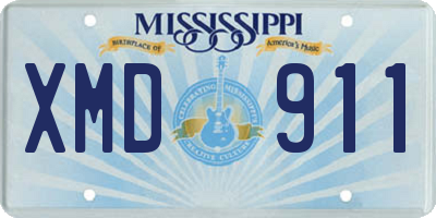 MS license plate XMD911