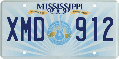 MS license plate XMD912