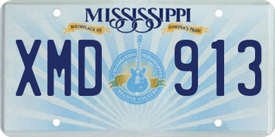 MS license plate XMD913