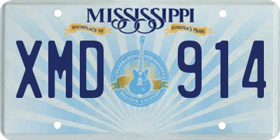 MS license plate XMD914