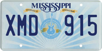 MS license plate XMD915