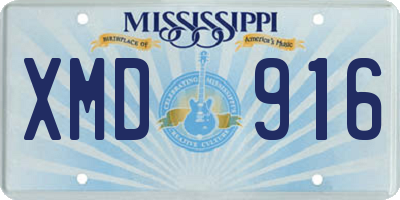MS license plate XMD916
