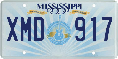 MS license plate XMD917